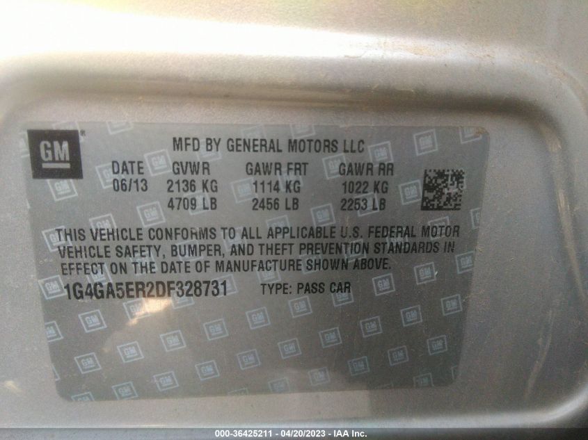 2013 BUICK LACROSSE BASE - 1G4GA5ER2DF328731