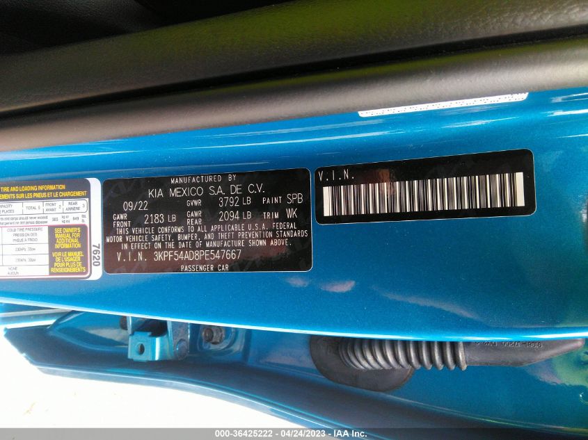 2023 KIA FORTE GT-LINE - 3KPF54AD8PE547667