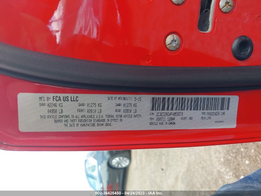 2015 DODGE CHALLENGER SXT - 2C3CDZAGXFH855573