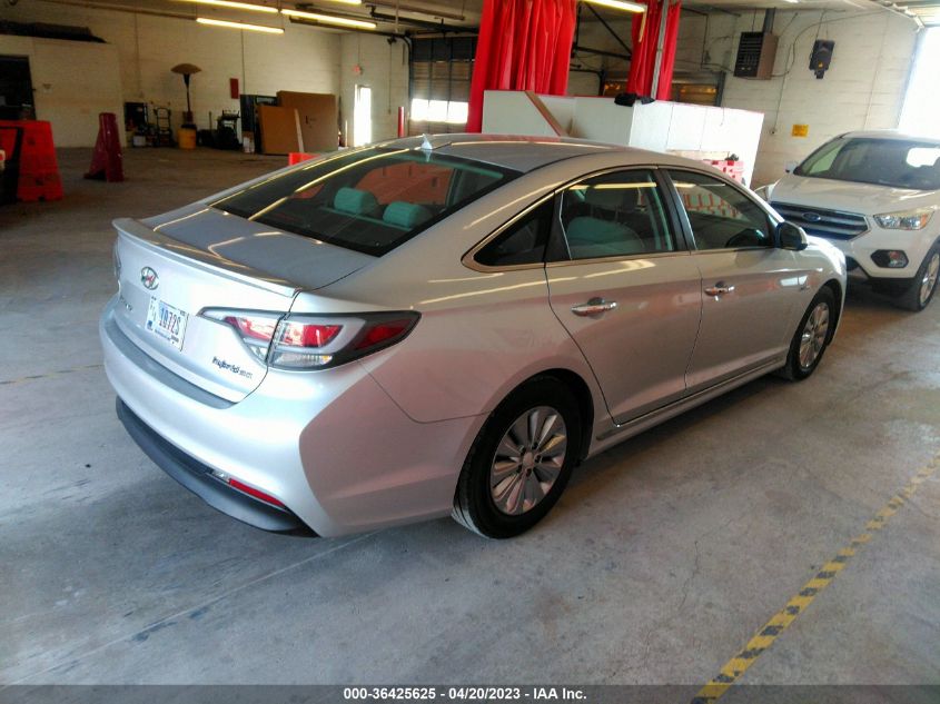 2016 HYUNDAI SONATA HYBRID SE - KMHE24L13GA039659
