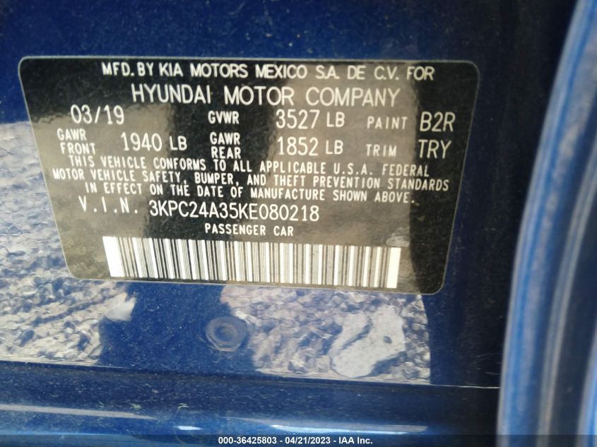 2019 HYUNDAI ACCENT SE - 3KPC24A35KE080218