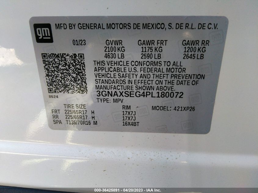 2023 CHEVROLET EQUINOX LS - 3GNAXSEG4PL180072