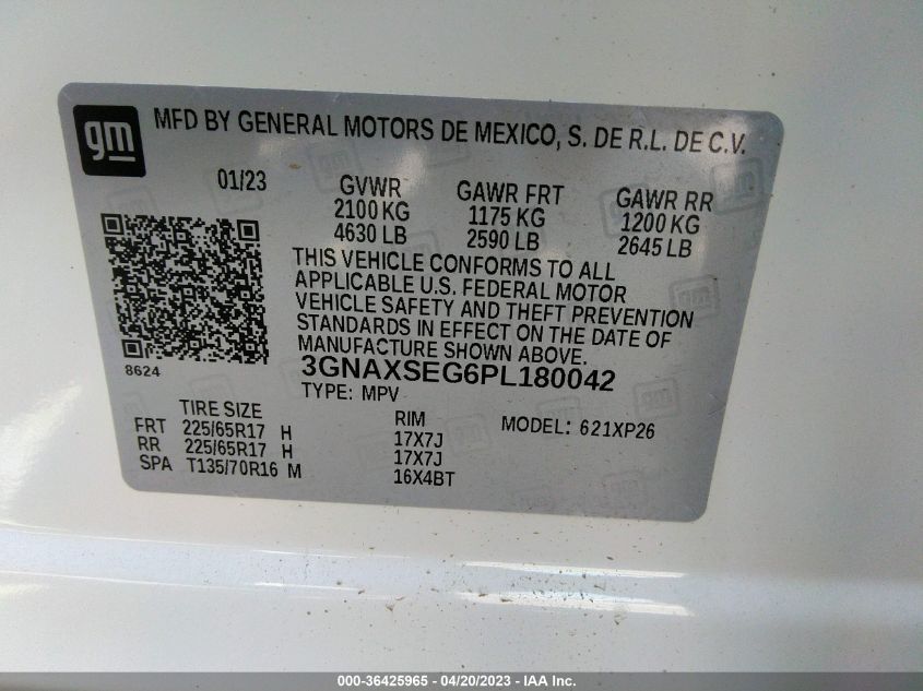 2023 CHEVROLET EQUINOX LS - 3GNAXSEG6PL180042