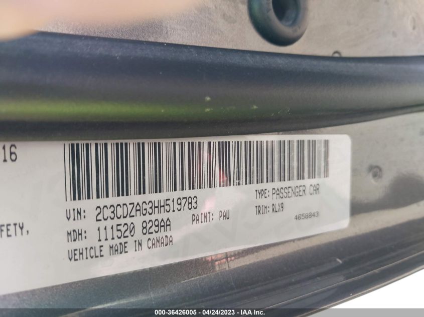 2017 DODGE CHALLENGER SXT PLUS - 2C3CDZAG3HH519783