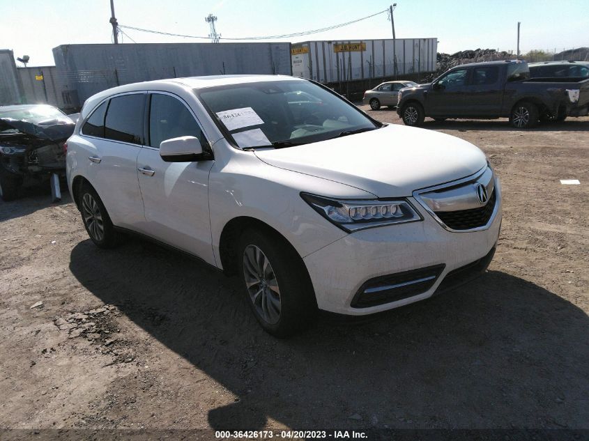 2016 ACURA MDX W/TECH/ENTERTAINMENT/W - 5FRYD4H65GB039068