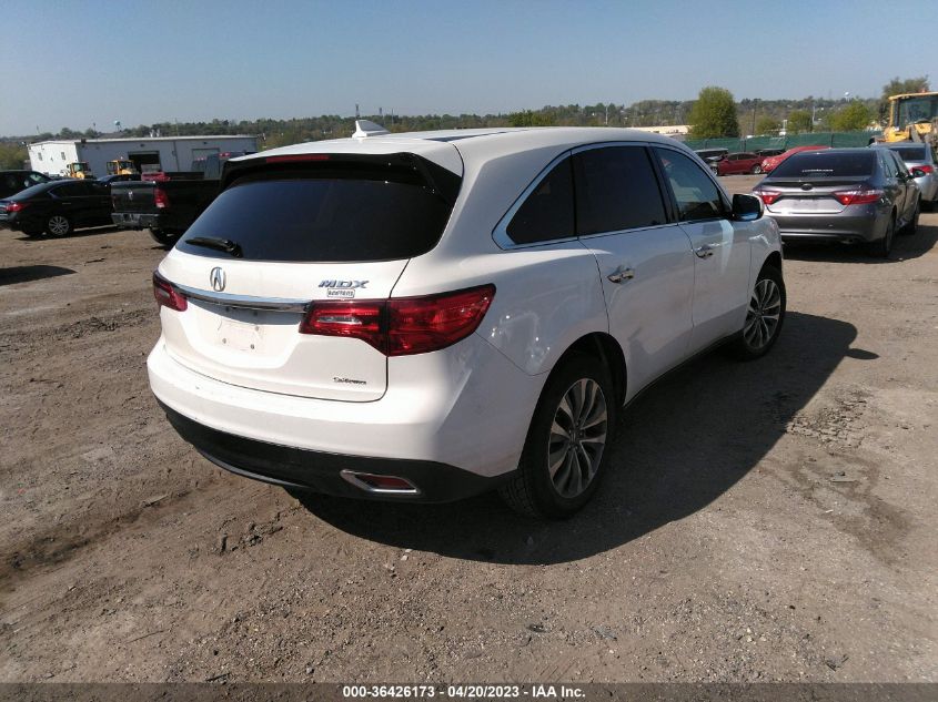 2016 ACURA MDX W/TECH/ENTERTAINMENT/W - 5FRYD4H65GB039068