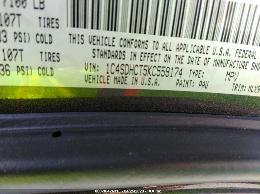 2019 DODGE DURANGO R/T - 1C4SDHCT5KC559174