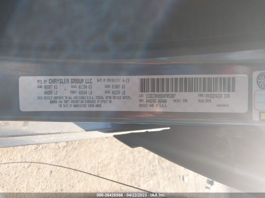 2013 CHRYSLER 200 LX - 1C3CCBAB5DN705387