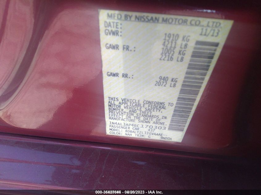 2013 NISSAN ALTIMA 2.5 SV - 1N4AL3AP5DC915610