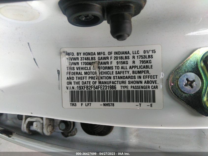 2015 HONDA CIVIC SEDAN LX - 19XFB2F54FE231986