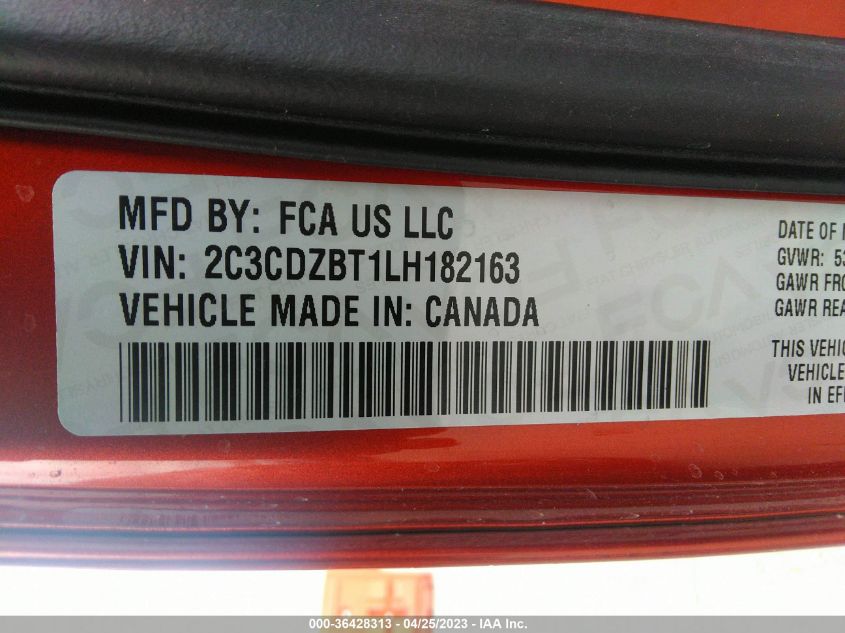 2020 DODGE CHALLENGER R/T - 2C3CDZBT1LH182163