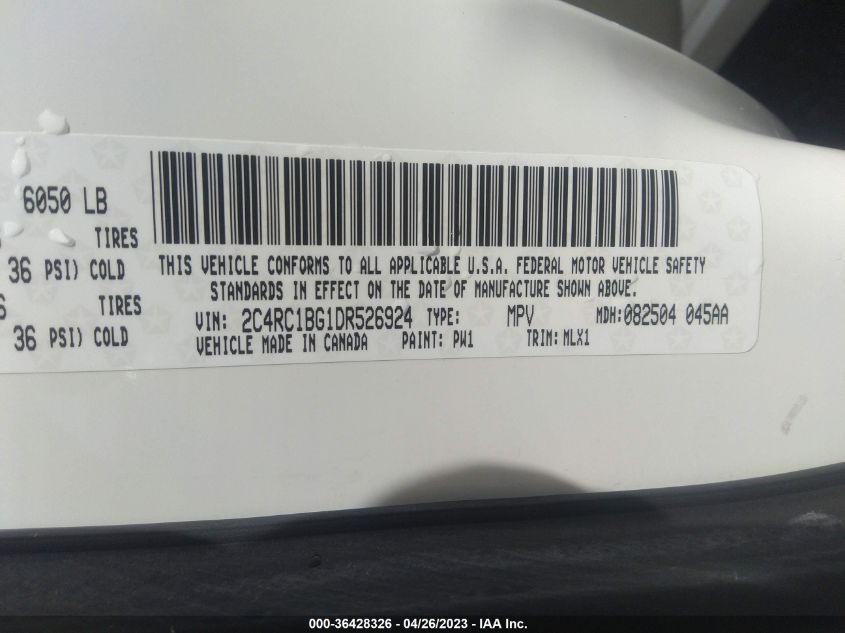 2013 CHRYSLER TOWN & COUNTRY TOURING - 2C4RC1BG1DR526924