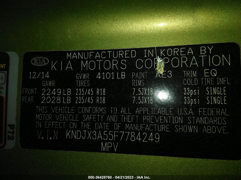 2015 KIA SOUL ! - KNDJX3A55F7784249