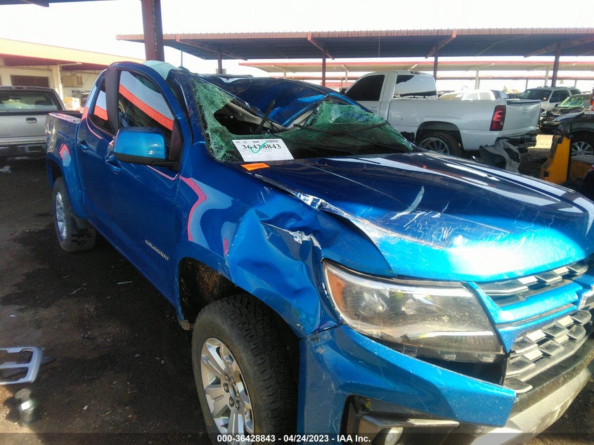 VIN 1GCGSCENXM1207252 2021 CHEVROLET COLORADO 2WD LT