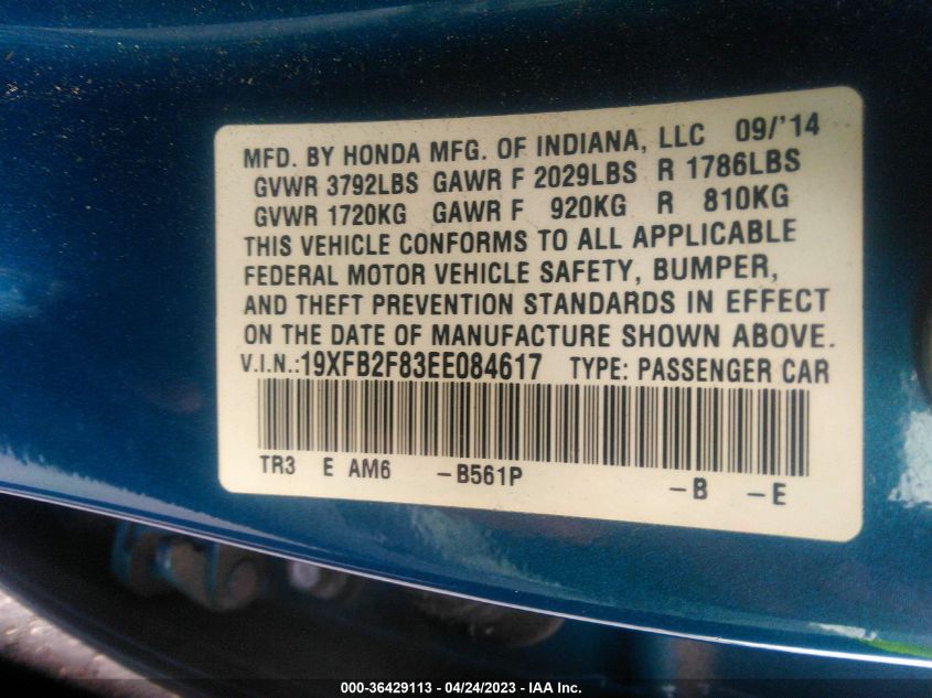 2014 HONDA CIVIC SEDAN EX - 19XFB2F83EE084617