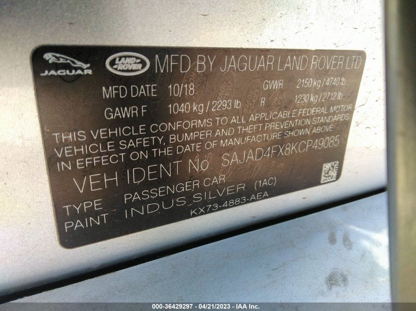 2019 JAGUAR XE 25T PREMIUM - SAJAD4FX8KCP49085