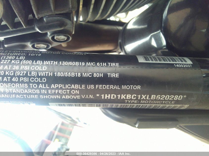 2020 HARLEY-DAVIDSON FLHX - 1HD1KBC1XLB620280