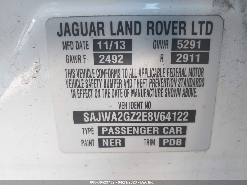 2014 JAGUAR XJ XJL PORTFOLIO - SAJWA2GZ2E8V64122