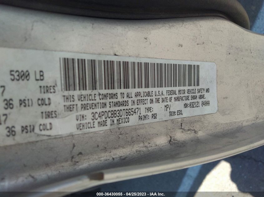 2013 DODGE JOURNEY SXT - 3C4PDCBB3DT665471