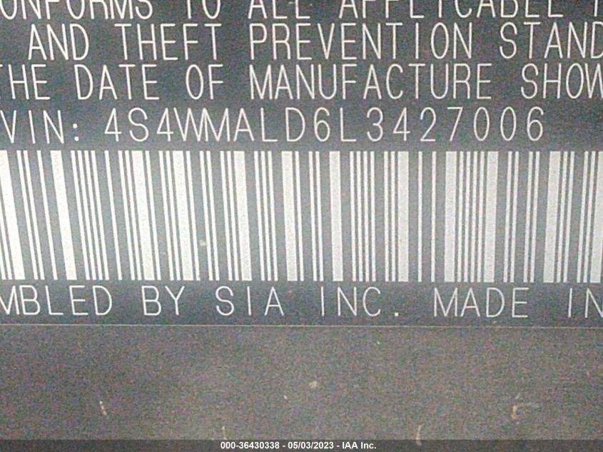2020 SUBARU ASCENT LIMITED - 4S4WMALD6L3427006