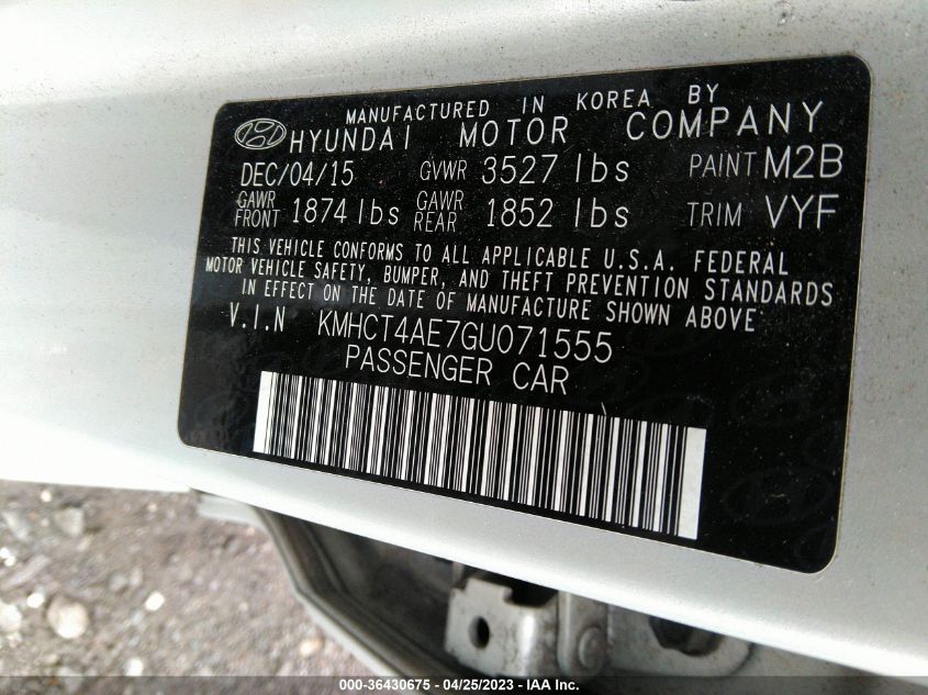 2016 HYUNDAI ACCENT SE - KMHCT4AE7GU071555