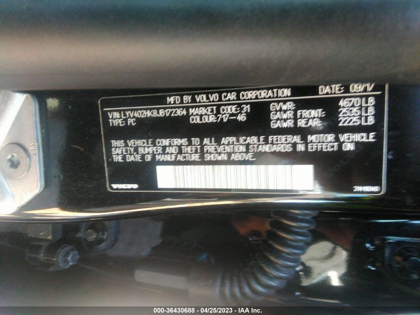 2018 VOLVO S60 INSCRIPTION - LYV402HK8JB172364