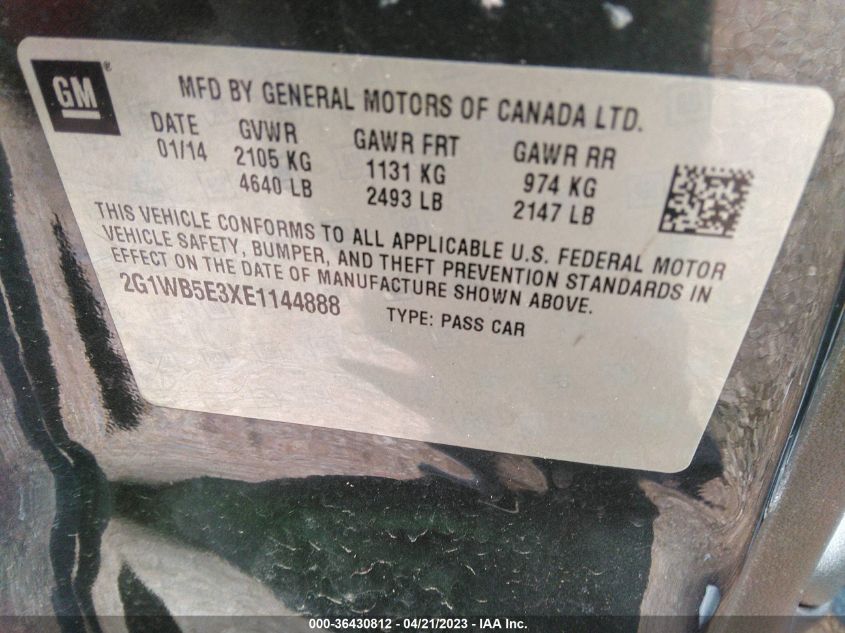 2014 CHEVROLET IMPALA LIMITED LT - 2G1WB5E3XE1144888