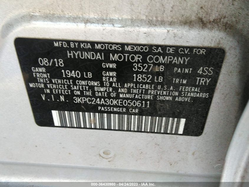 2019 HYUNDAI ACCENT SE - 3KPC24A30KE050611