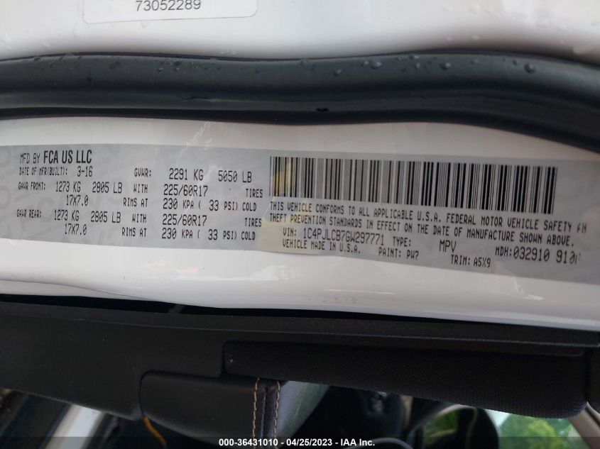 2016 JEEP CHEROKEE LATITUDE - 1C4PJLCB7GW297771
