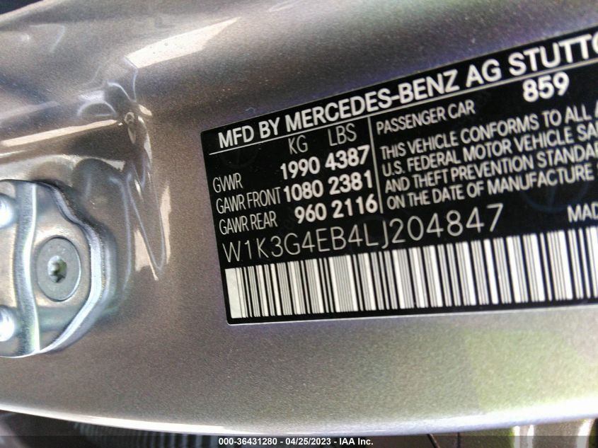 2020 MERCEDES-BENZ A-CLASS A 220 - W1K3G4EB4LJ204847