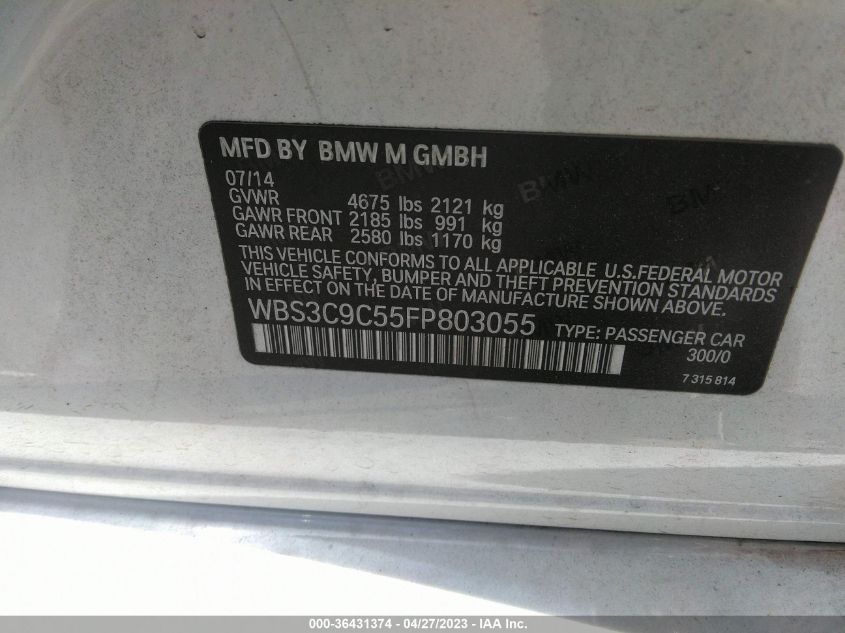 2015 BMW M3 - WBS3C9C55FP803055