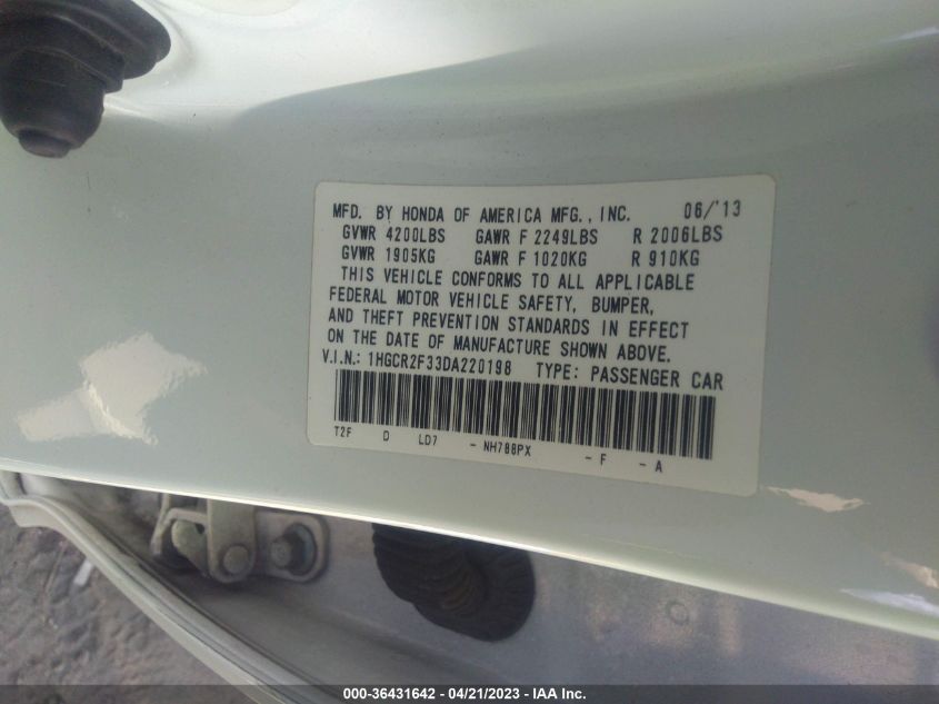 2013 HONDA ACCORD SDN LX - 1HGCR2F33DA220198
