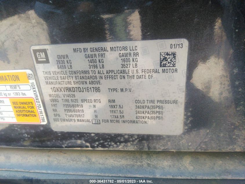 2013 GMC ACADIA SLT - 1GKKVRKD7DJ161786