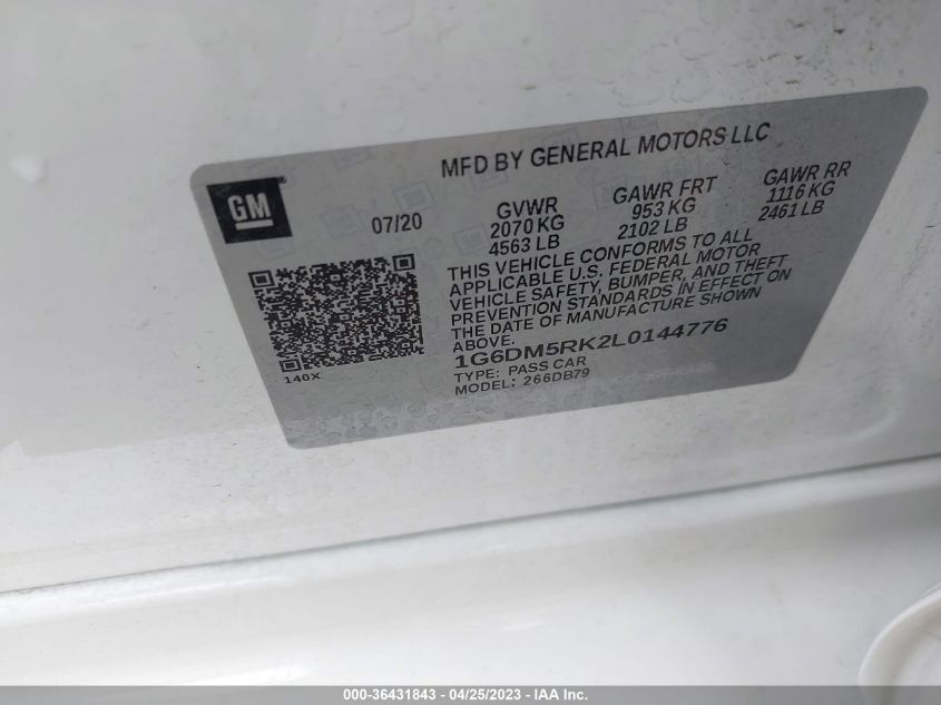 2020 CADILLAC CT5 LUXURY - 1G6DM5RK2L0144776