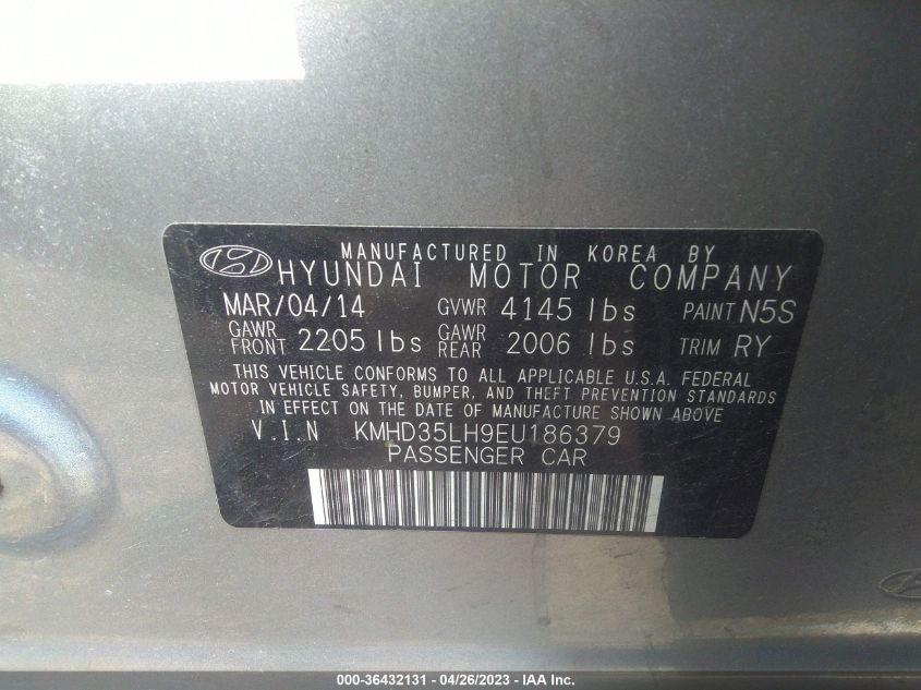 2014 HYUNDAI ELANTRA GT - KMHD35LH9EU186379
