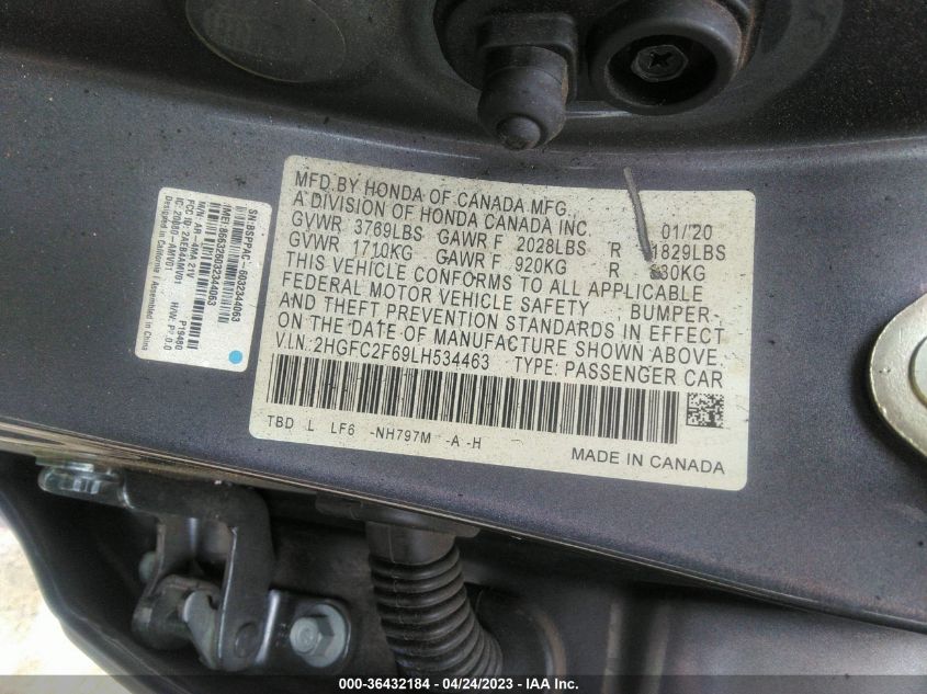 2020 HONDA CIVIC SEDAN LX - 2HGFC2F69LH534463