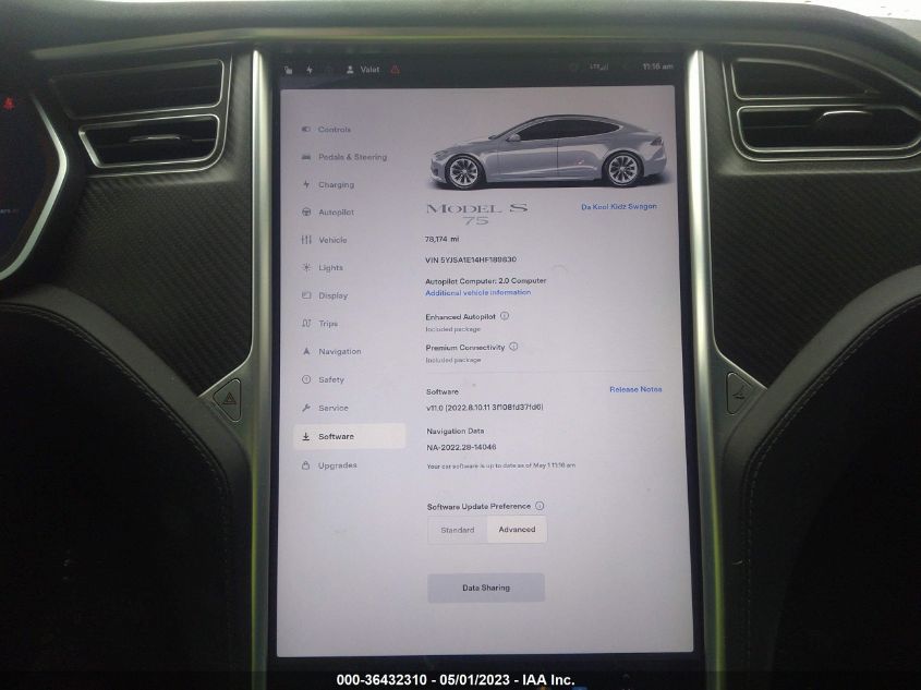 2017 TESLA MODEL S 60/75 - 5YJSA1E14HF189830