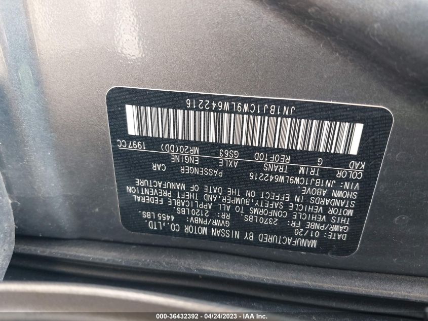 2020 NISSAN ROGUE SPORT S - JN1BJ1CW9LW642216