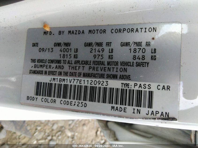 2014 MAZDA MAZDA3 I TOURING - JM1BM1V77E1120923