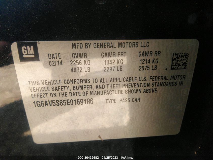 2014 CADILLAC CTS SEDAN VSPORT PREMIUM RWD - 1G6AV5S85E0169186