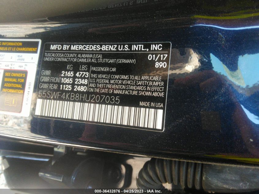 2017 MERCEDES-BENZ C-CLASS C 300 - 55SWF4KB8HU207035