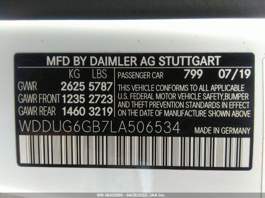 2020 MERCEDES-BENZ S-CLASS S 450 - WDDUG6GB7LA506534