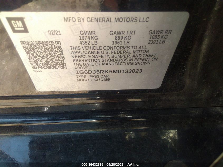 2021 CADILLAC CT4 LUXURY 1G6DJ5RK5M0133023