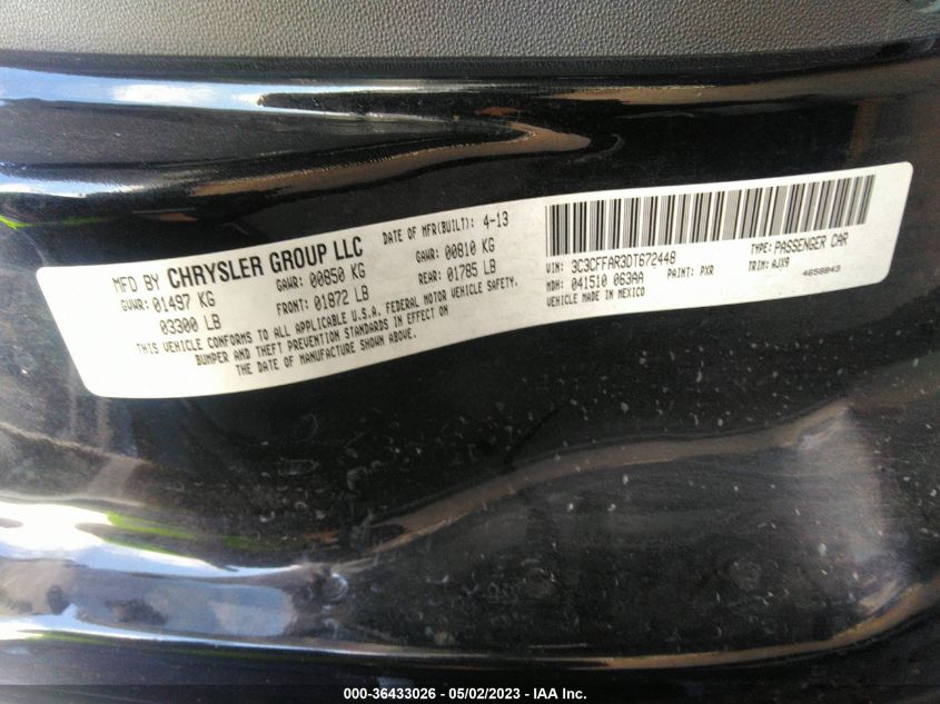 2013 FIAT 500 POP - 3C3CFFAR3DT672448