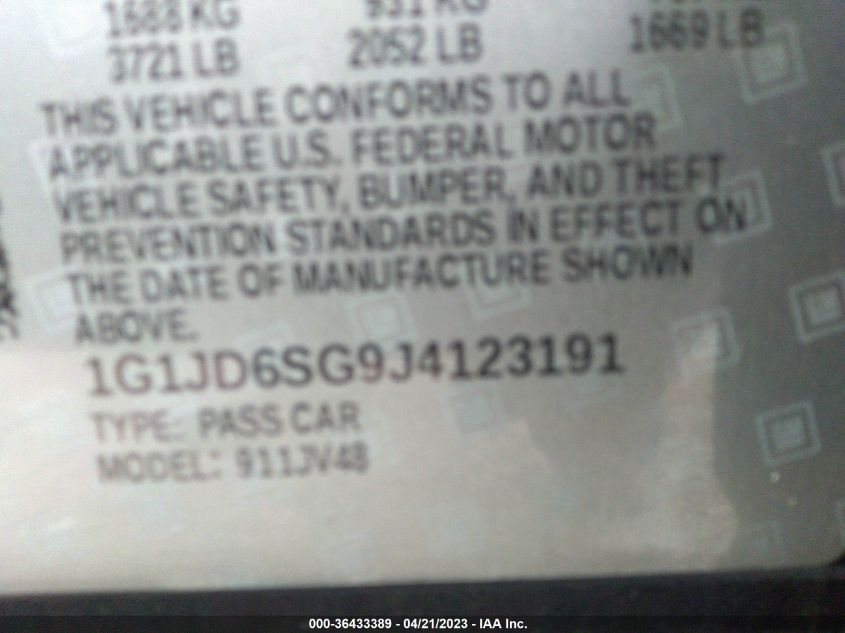 2018 CHEVROLET SONIC LT - 1G1JD6SG9J4123191