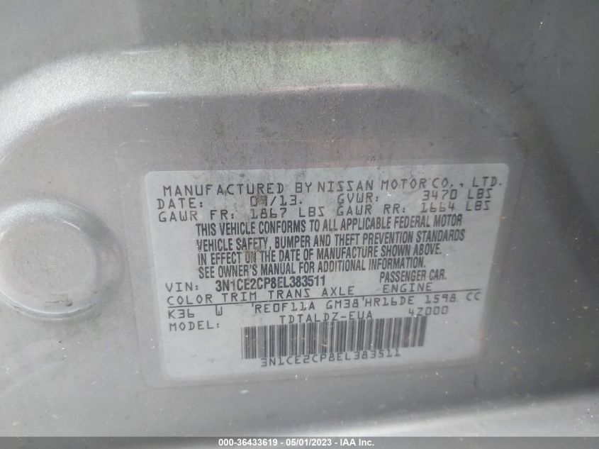 2014 NISSAN VERSA NOTE SV - 3N1CE2CP8EL383511