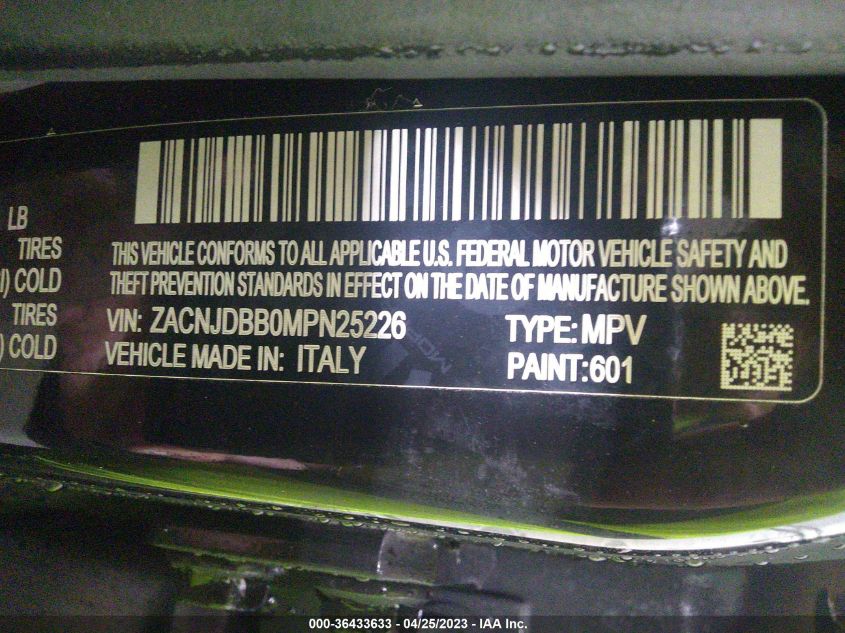 2021 JEEP RENEGADE 80TH ANNIVERSARY - ZACNJDBB0MPN25226