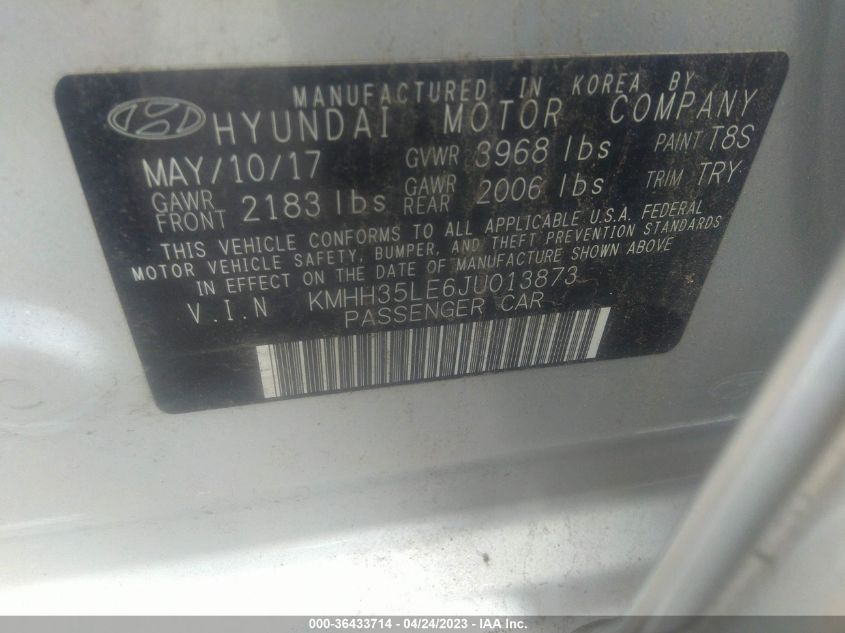 2018 HYUNDAI ELANTRA GT - KMHH35LE6JU013873