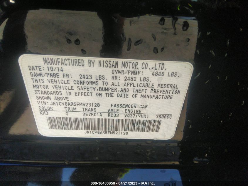 2015 INFINITI Q40 JN1CV6AR5FM523128