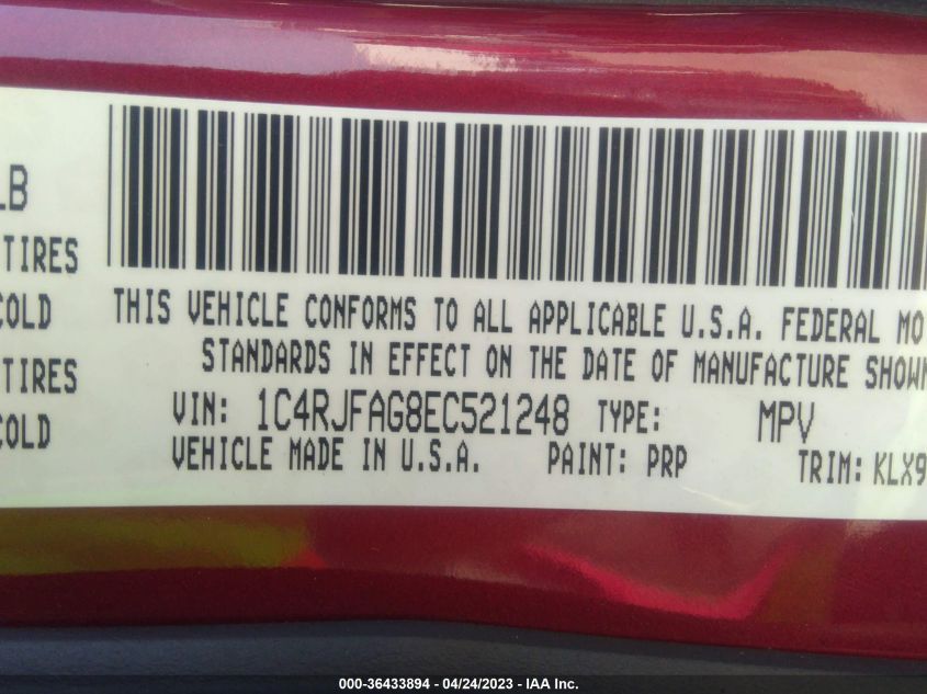 2014 JEEP GRAND CHEROKEE ALTITUDE - 1C4RJFAG8EC521248